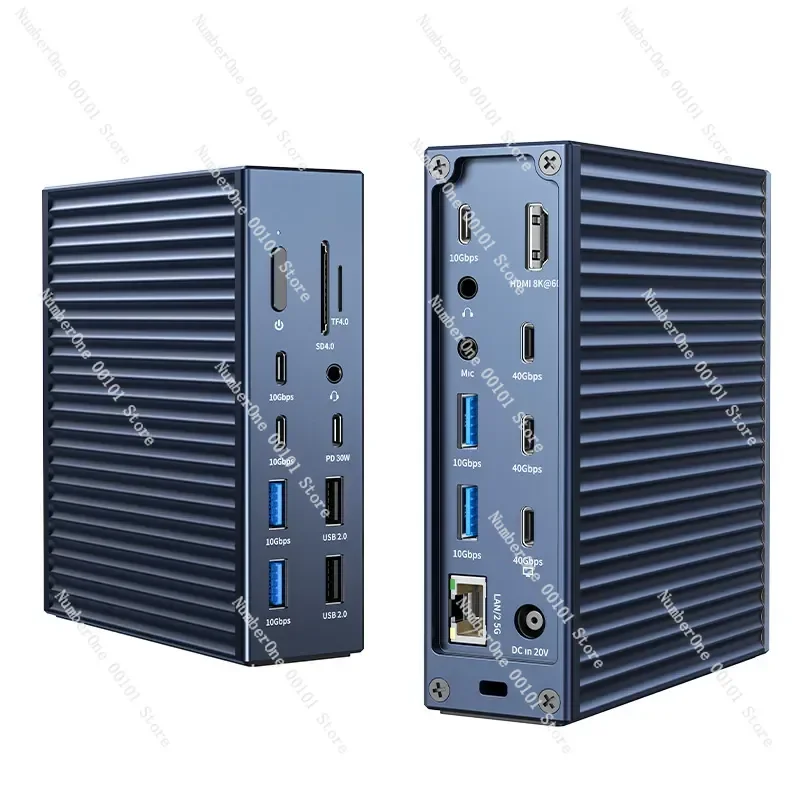 40Gbps USB4 Type-C Docking Station Metal Hub Converter 8K 60Hz Dual 4K 120Hz 100W PD For Computer Laptop Mac Windows Use