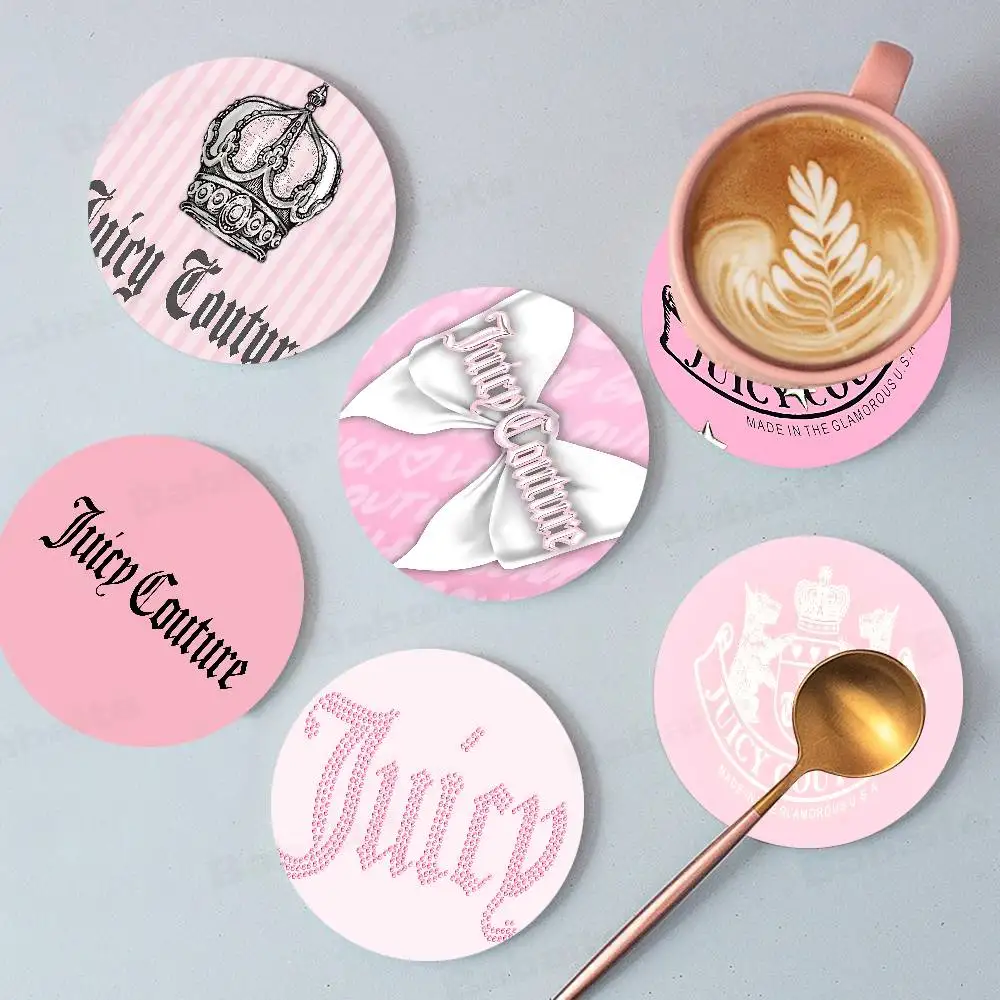 Perfumes J-Juicy C-CoutureS-S Round Coasters Insulated Durable Cups Coffee Coaster Plate Mats Home Decoration Kitchen Utensils