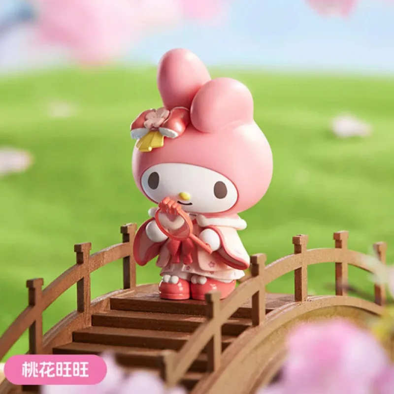 Sanrio nueva serie de flores de rima caja ciega Kawaii Kuromi Pochacco Cinnamoroll Melody caja misteriosa muñeca bolsa sorpresa decoración juguete para regalo