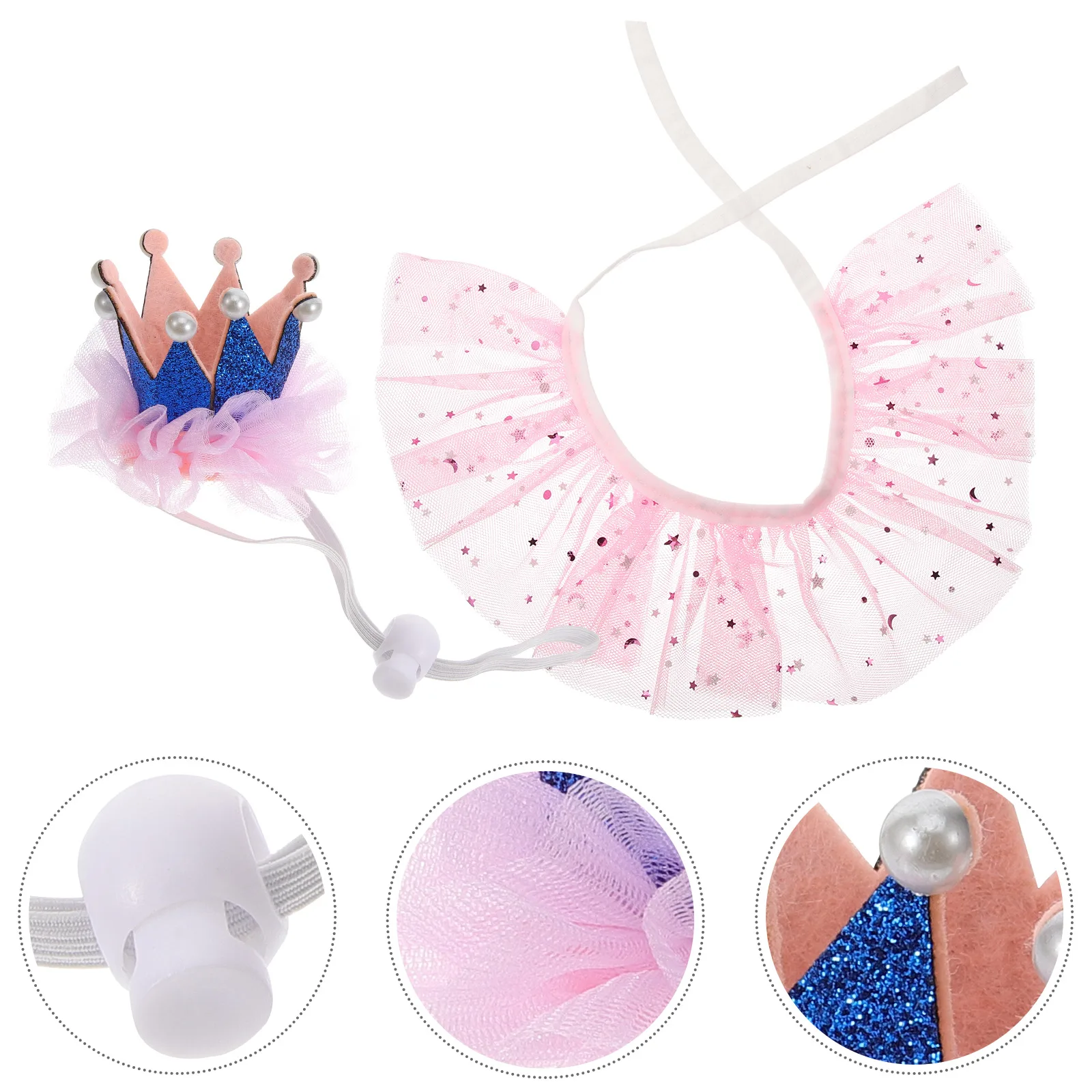 

1 Set Pet Collar Hat Kit Cat Kitten Neck Scarf Adorable Adjustable Skin-Friendly Breathable Comfortable Party Holiday Outdoor