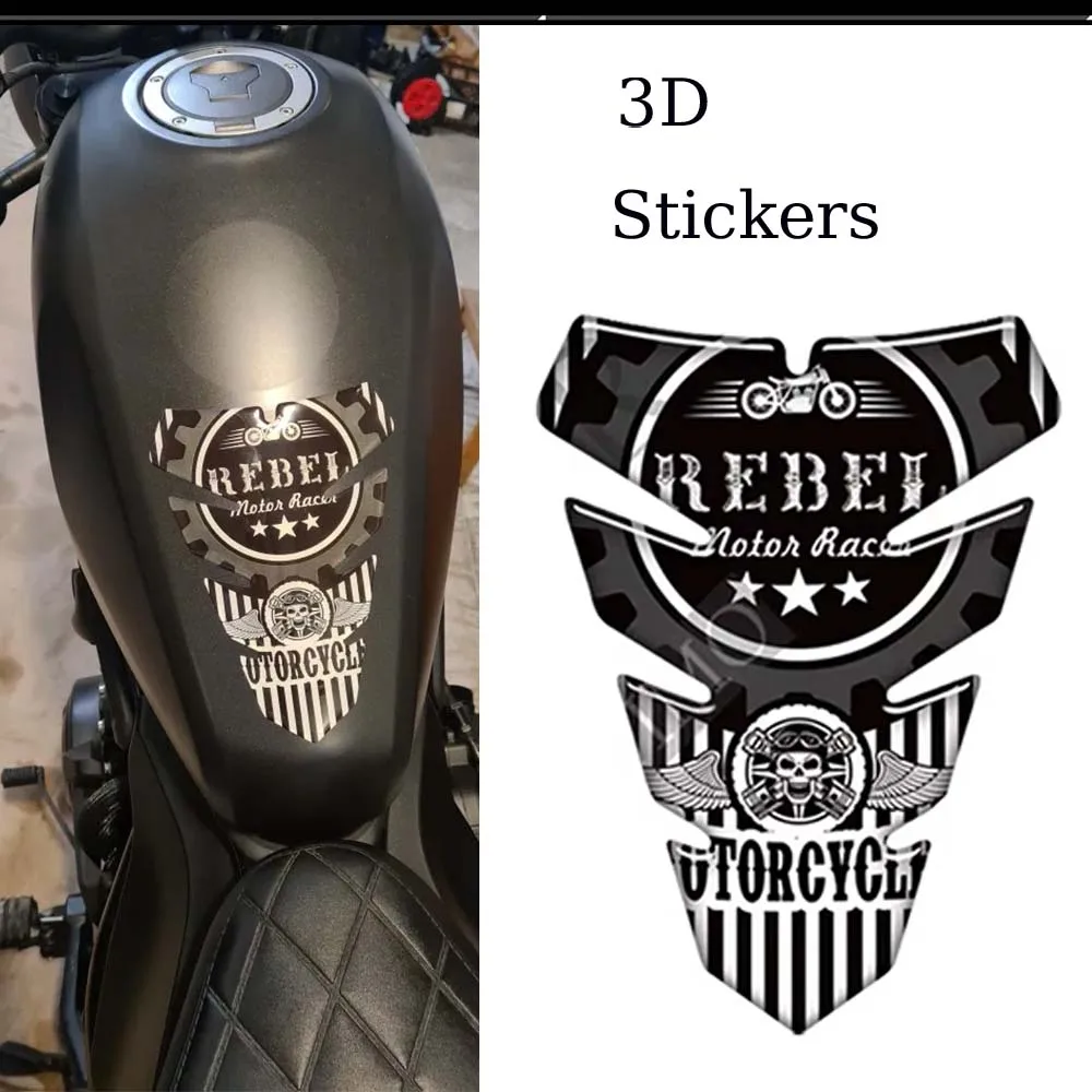 For HONDA REBEL CM125 CM250 CM300 CM500 CM CMX 125 250 300 500 CMX500 CMX300 Tank Pad Gas Fuel Oil Kit 3D Stickers protection