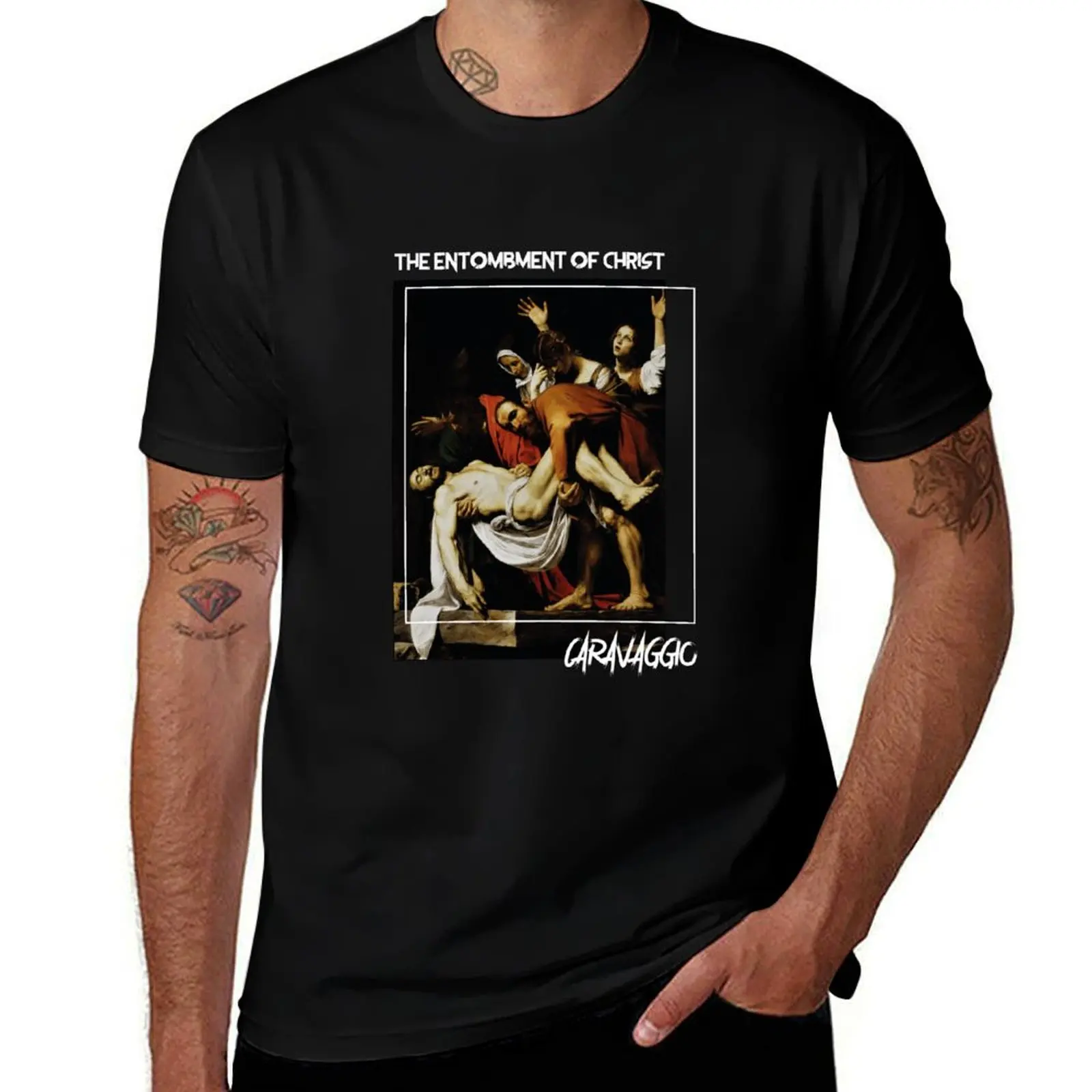 The Entombment of Christ (Caravaggio) T-Shirt Big Size Short Sleeve Casual Top