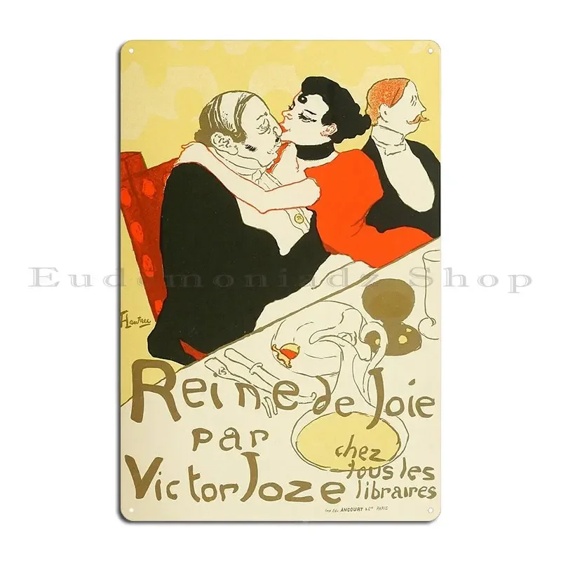 Vintage Reine De Joie Victor Joze Queen Of Joy 1892 Metal Sign Print Painting Wall Mural Garage Club Tin Sign Poster