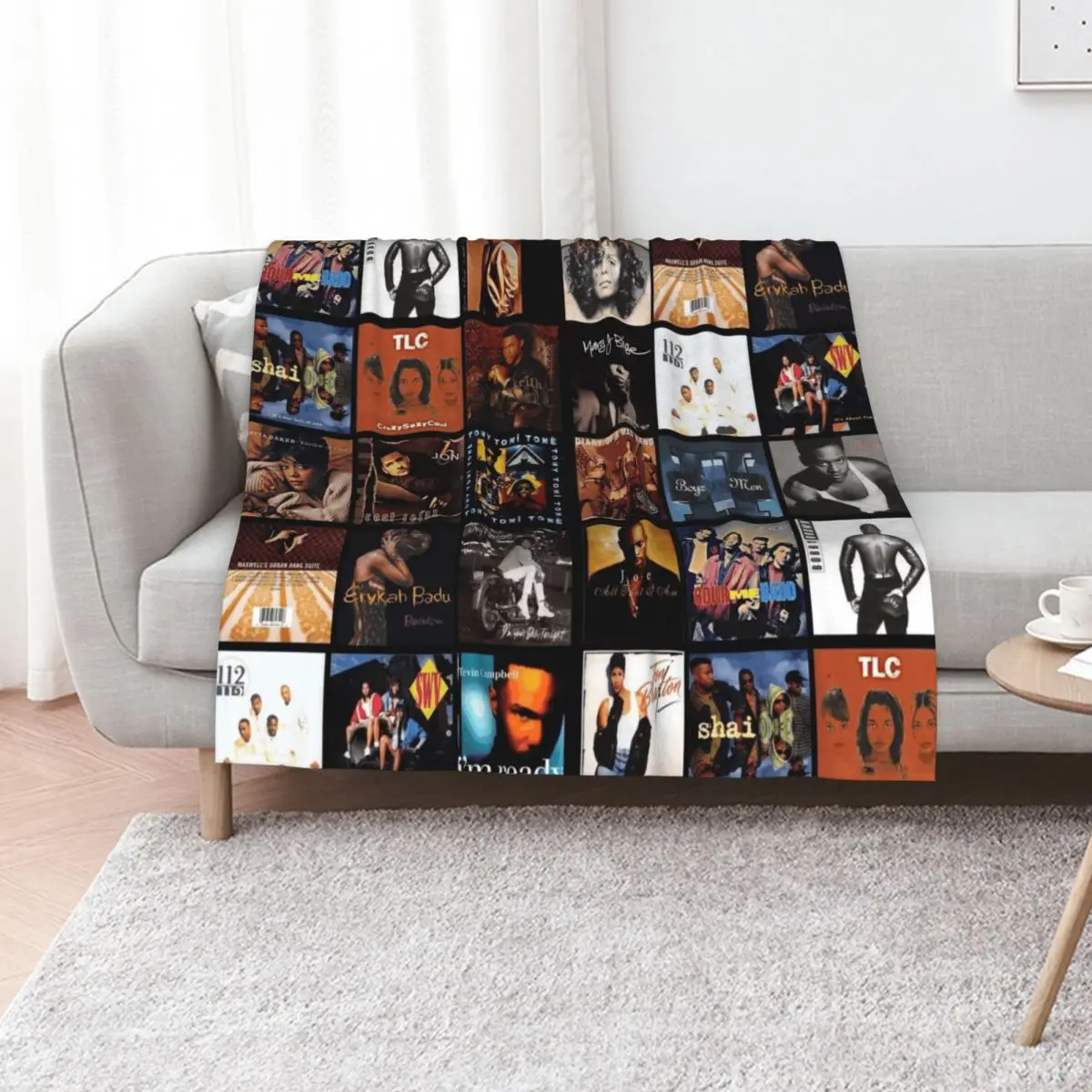 90s R&B Classics Throw Blanket Shaggy Extra Large Throw Loose Decoratives anime Blankets For Sofas Blankets