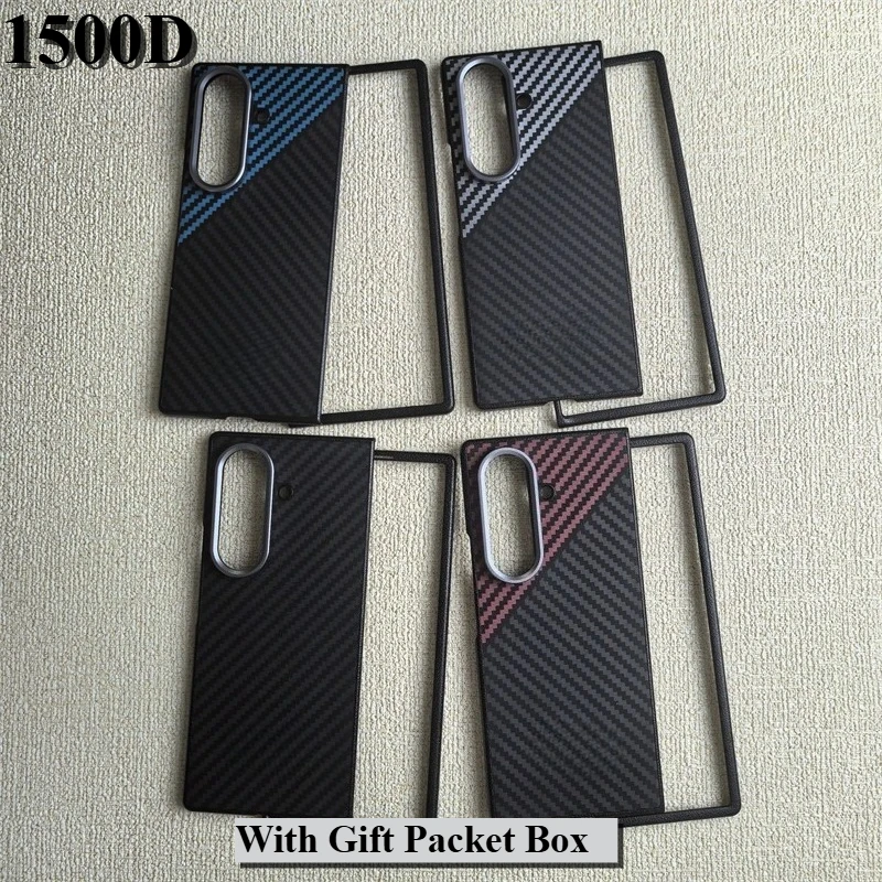 

Чехол для телефона с текстурой углеродного волокна 1500D для Samsung Galaxy Z Fold 7 6 5, ультратонкий защитный чехол для камеры из алюминиевого сплава