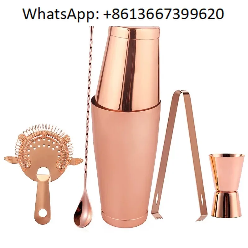 7-pack Boston shaker stainless steel 750ml 600ml cocktail shaker straight shaker Hawthorn-e strainer tear scoop ice tongs