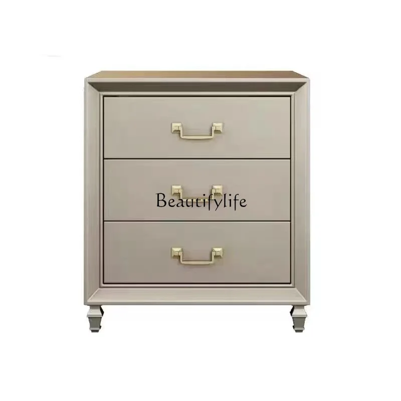 

American light luxury bedside table Bedroom bedside multifunctional mini storage cabinet