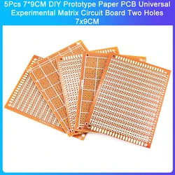 5Pcs 7*9CM DIY Prototype Paper PCB Universal Experimental Matrix Circuit Board Two Holes 7x9CM