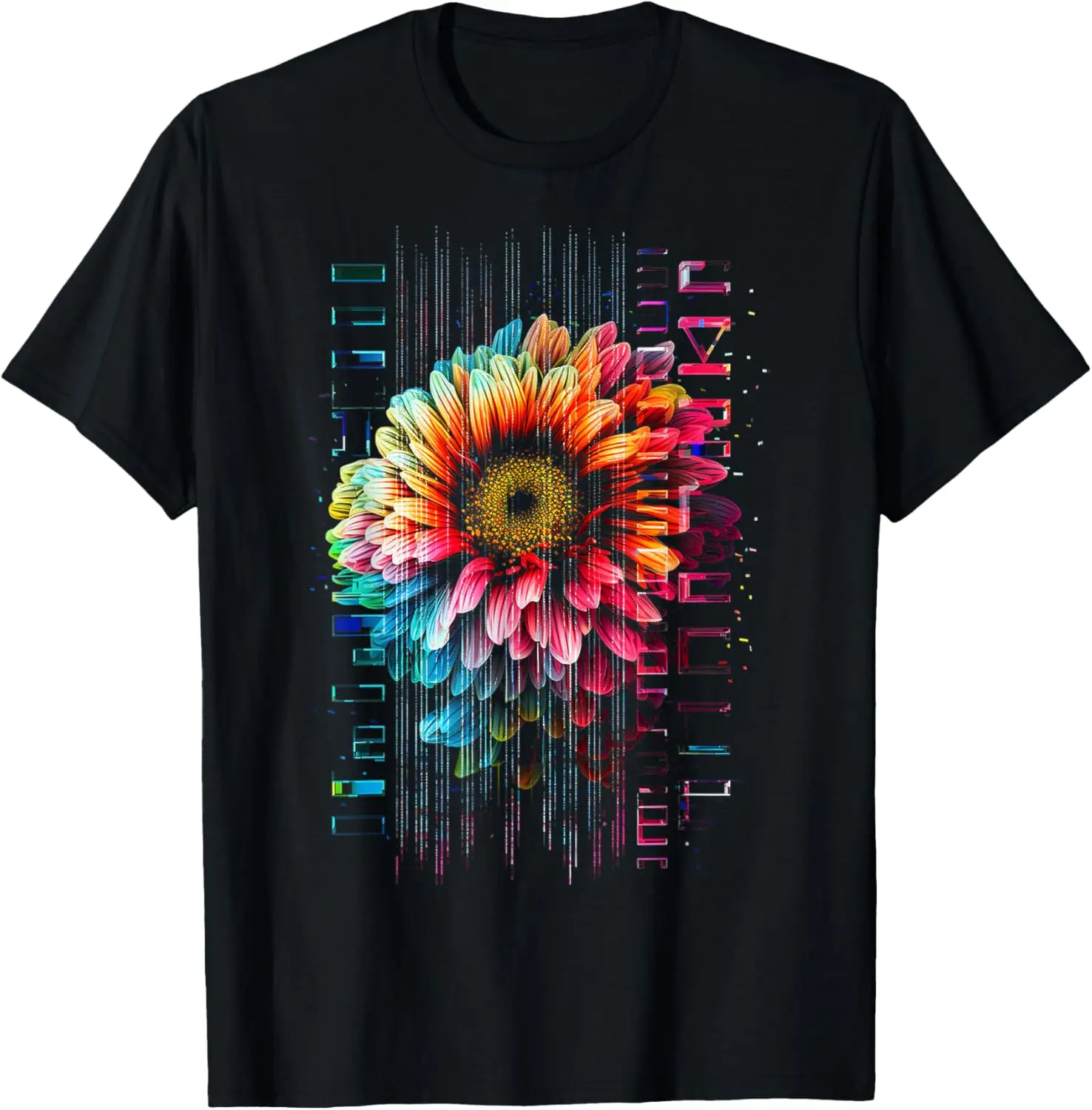 

Футболка с разноцветным рисунком Sunflower Abtsract Art Geometric Graphic Sunflower