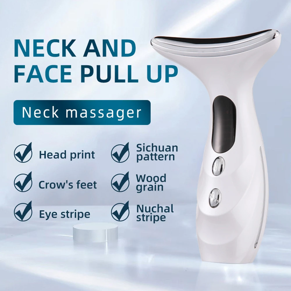 Neck Beauty Device EMS Face Lifting Massager Double Chin Remover LED Photon Anti Wrinkle Skin Tightening Facial Massage