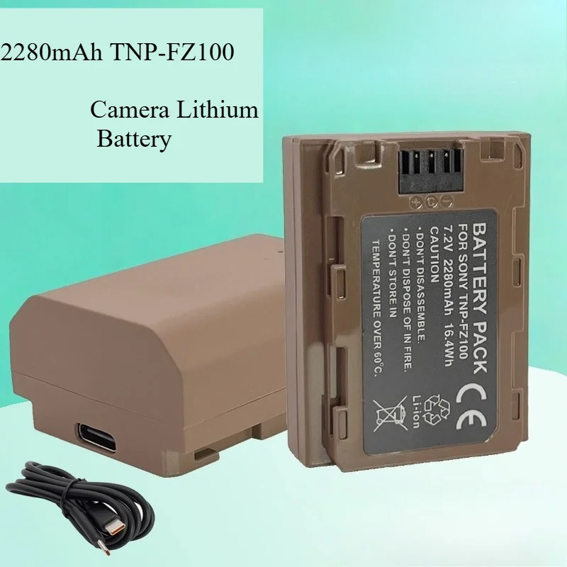 

Литиевая батарея камеры TNP-FZ100 емкостью 2280 мАч, подходит для Sony A7R4 A7CR A6700 A1 A9 A9M2 ILCE A7IV A7RM3, беззеркальная зеркальная FX3 DSLR