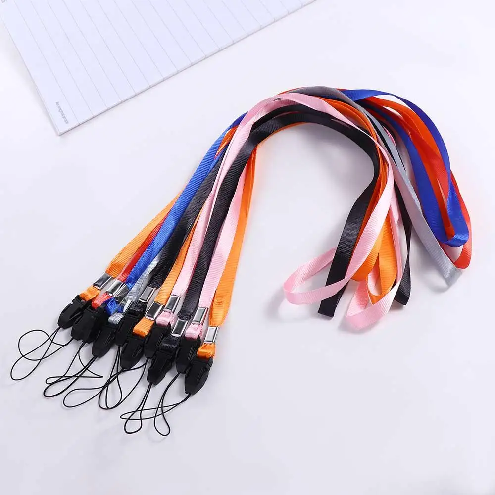 10Pcs/lot Colourful Badge Holder Pass Card For ID Camera Phone Neck Strap Nylon Tags Lanyard Phone Strap Phone Lanyard