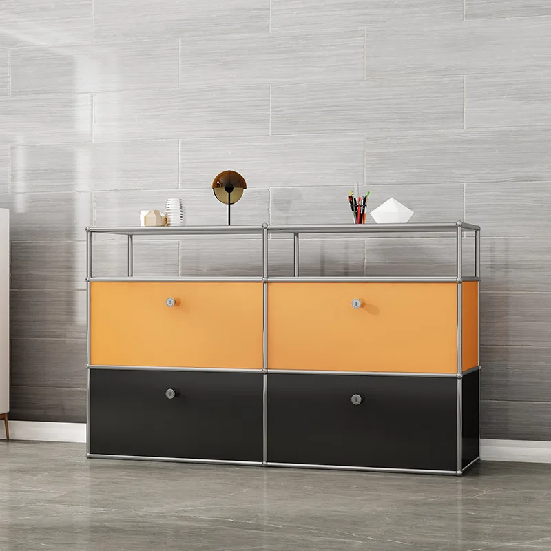 وحدة وحدات DIY الأثاث خزانة جانبية حجم مخصص خزانة تخزين الرف الفولاذ المقاوم للصدأ الصلبة الخشب حامل تلفاز غرفة المعيشة