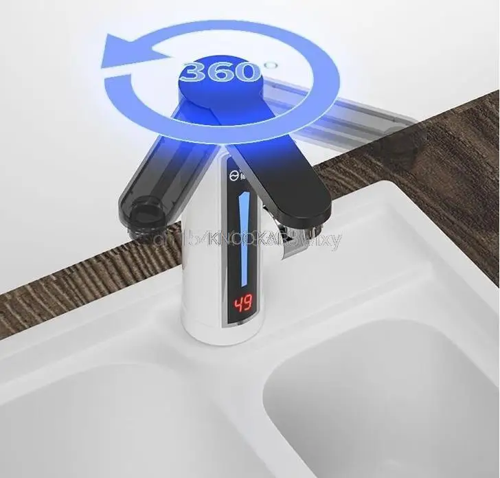 220V Instant Electric Boiler Kraan Tankless Heating Water Heating Kraan with Temperature Display Touch Schakelaar keuken