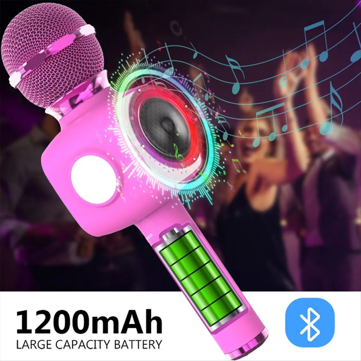 RABIT DTD3- Bluetooth Wireless Professional Noise Reduction for Home KTV Party Kid Gift Pink