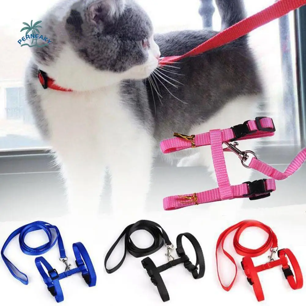 

Traction Training Cat Rope Puppy Traction Leash Kitten Rope Cat Pet Rope Kitten Collar Rope Nylon Harness Adjustable Cat Belt