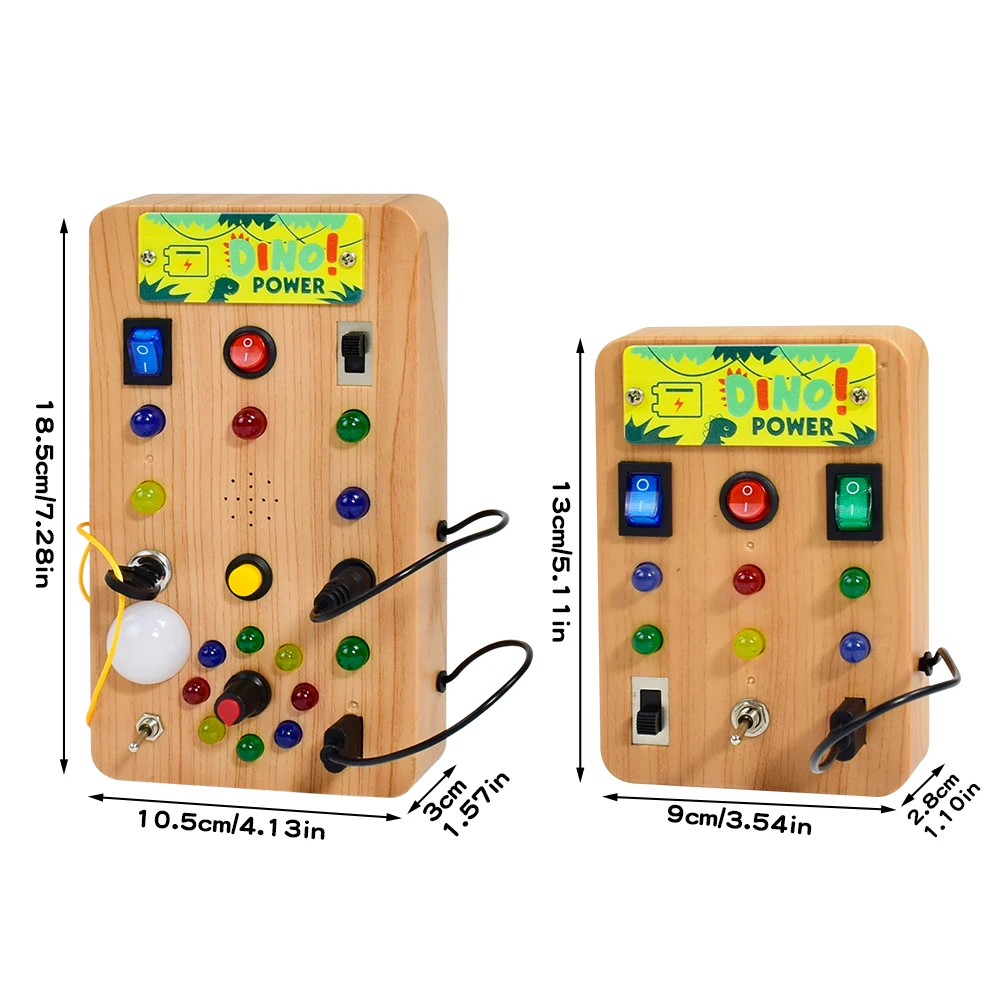 Picture 7: Children's Montessori LED Light Busy Board Simulation Switch Power Board Busy Light Button Puzzle Early Education Learning Toy