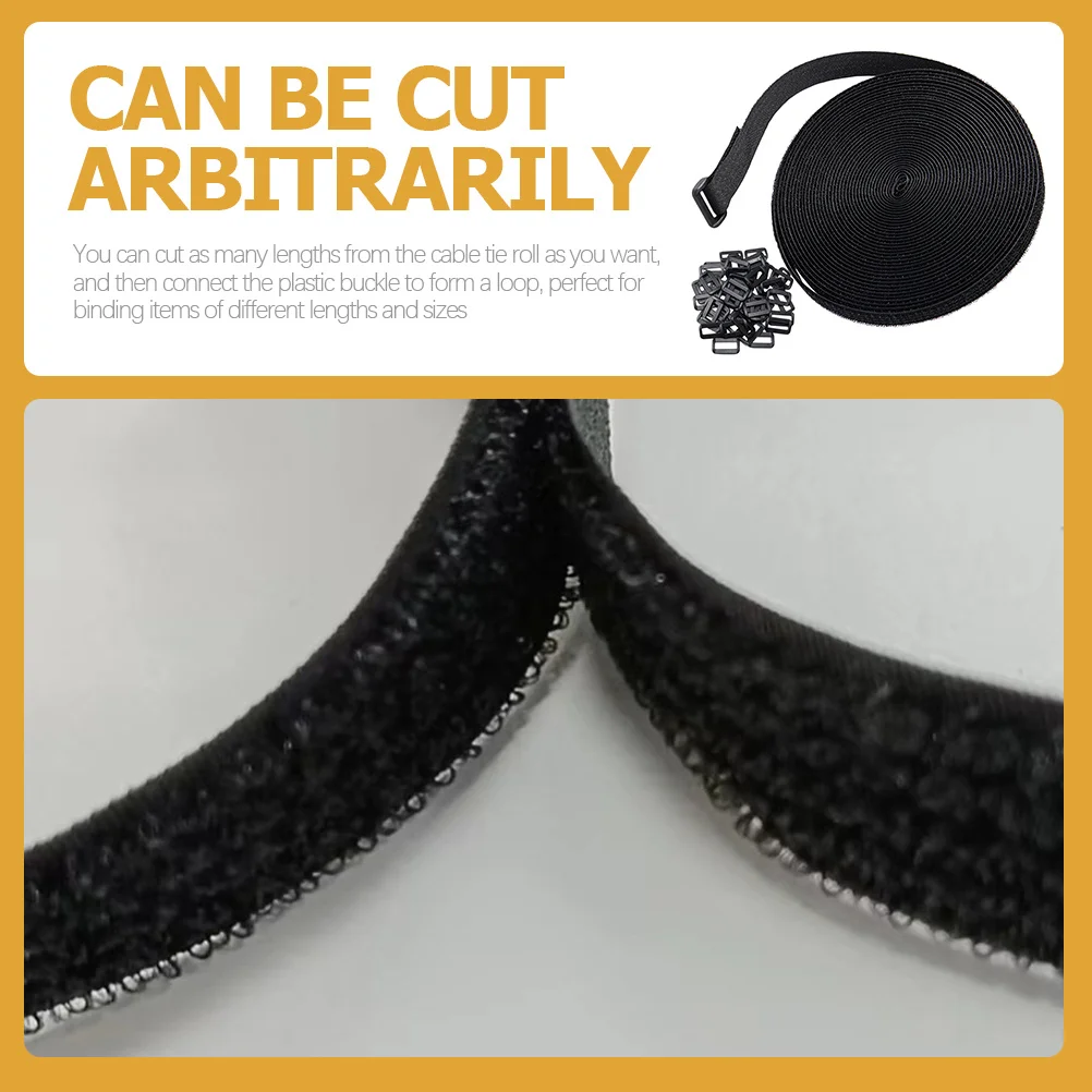

1Set Cable Securing Strap Hook Loop Buckle Adjustable Nylon Reusable Fixing Cinch Strap Organizer Wire Management Cord Ties