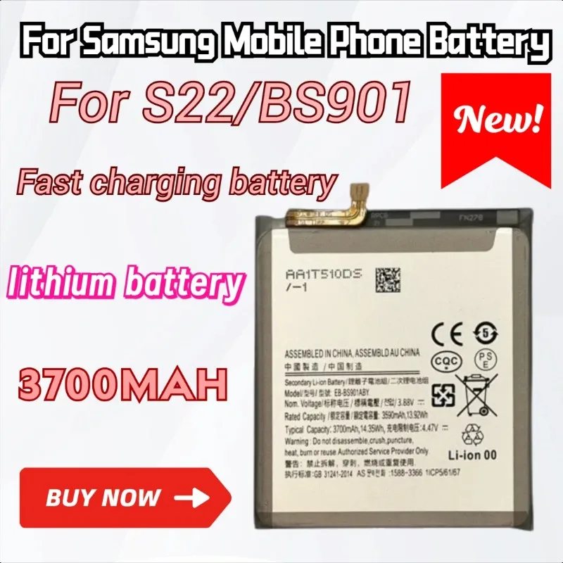 

5PCS Battery For Samsung Mobile Phone Battery S22/BS901 Built-in Battery EB-BS901ABY Fast Charging