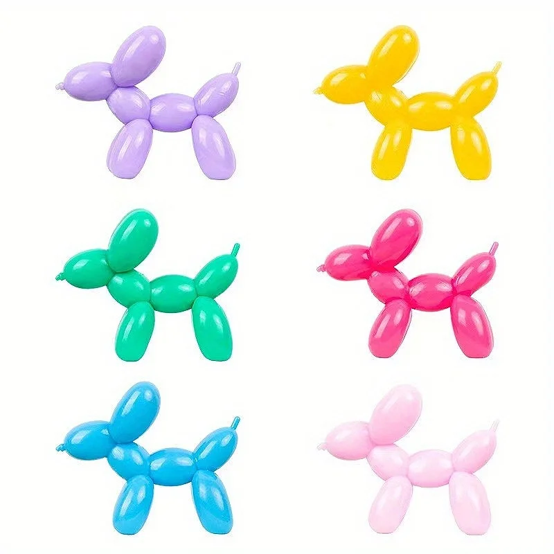 Bonbonfarbener Ballonhund Squishy Weiches TPR-Quetschspielzeug Stressabbau-Fidget-Spielzeug Niedliches Cartoon-Tier Sensorisches Entspannungsgeschenk