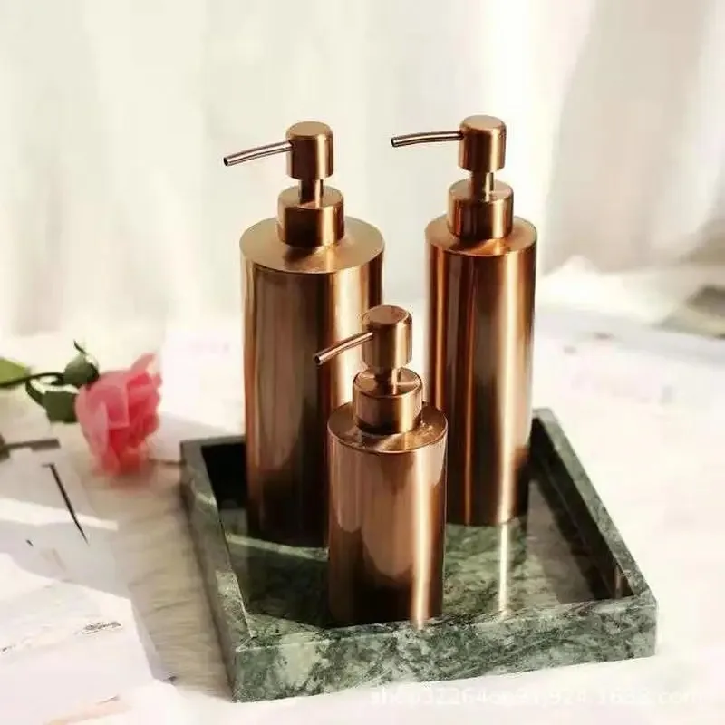 304 Stainless Steel Hand Sanitizer Bottle Countertop Soap Dispenser Rose Gold Lotion Soap Dispenser