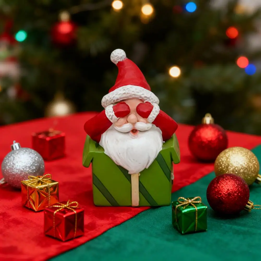 Coat Santa Figure Resin Christmas Decoration 3 Pcs Mini Santa Claus Statues See Hear Speak No Evil Resin Figurines Christmas