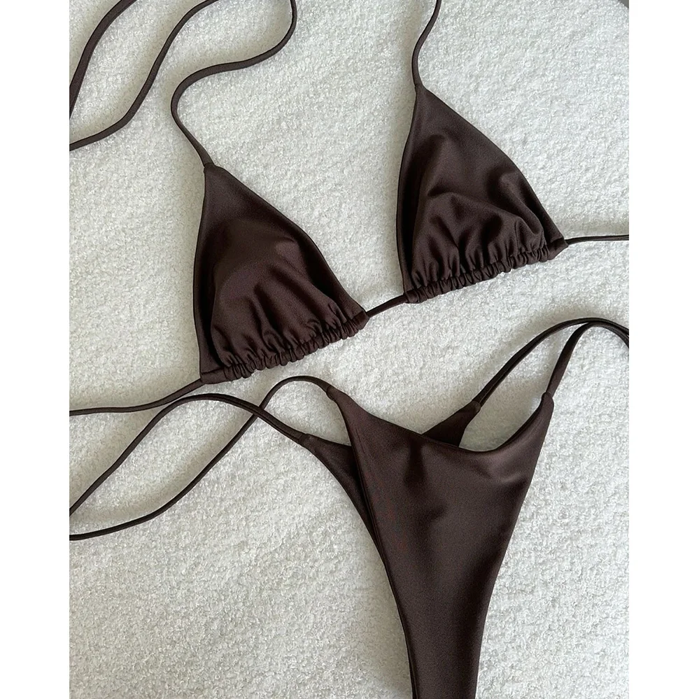 Micro Bikinis Push Up Women Swimsuits 2025 Sexy Swimwear Brazilian Bikini Set Leopard Biquini Solid Swimsuit Summer Beachwear
