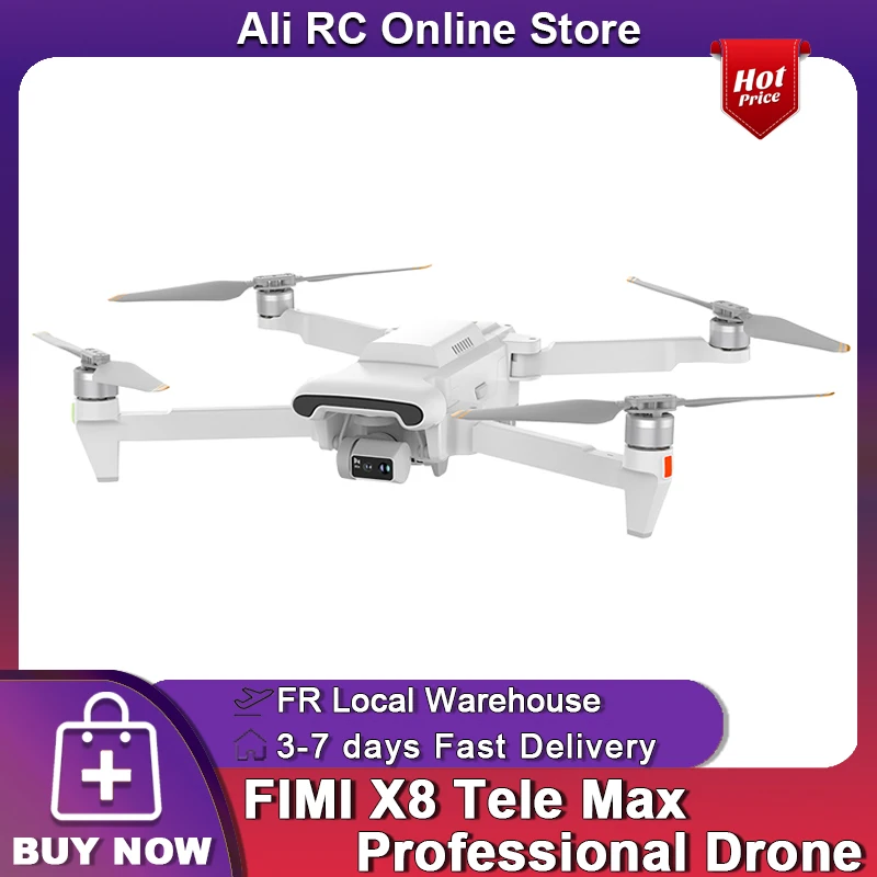 طائرة بدون طيار FIMI X8 Tele Max الاحترافية الجديدة Beyond Vision مع بطارية 5000mah Plus بزاوية واسعة وكاميرا Tele 30x تكبير هجين 4K 60Fps 3-Axis Gimbal Super Night Drone #1