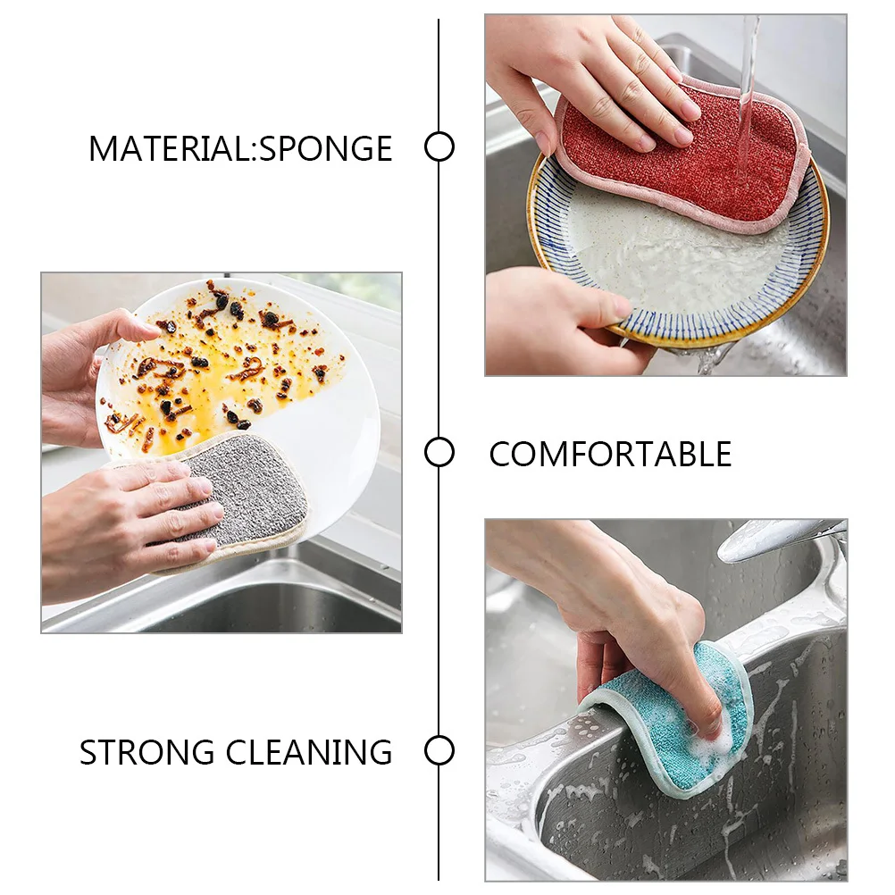 

8Pcs Wash Pot Sponge Scrubber Exquisite Design Comfortable Grip Multi-Surface Scrub Sponge for Kitchen Bathroom Tub Stove