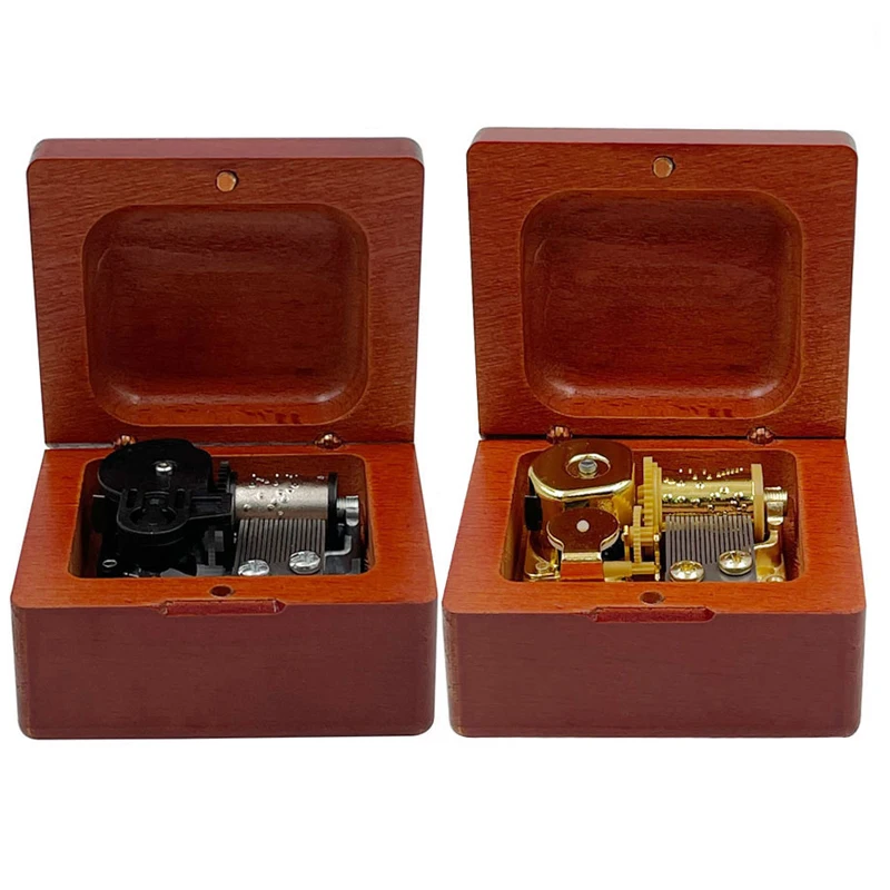 Classic Red Song《L'Internationale》Solid Wood Rosewood Laser Carved Wooden Music Box Decorative Ornament Party Gifts ﻿