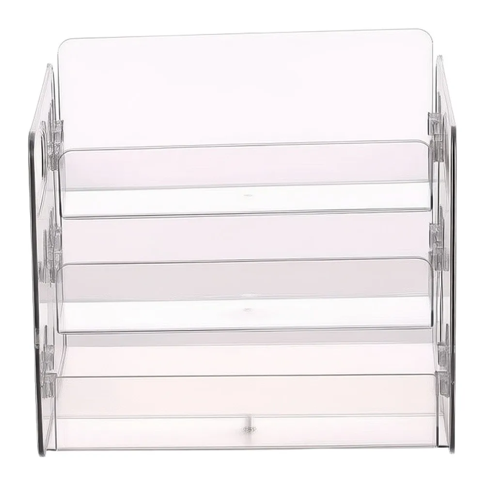 Supplement Organizer 3 Tier Transparent Rack for Vitamins Medications Kitchen Bathroom Countertop Clutter Reduction