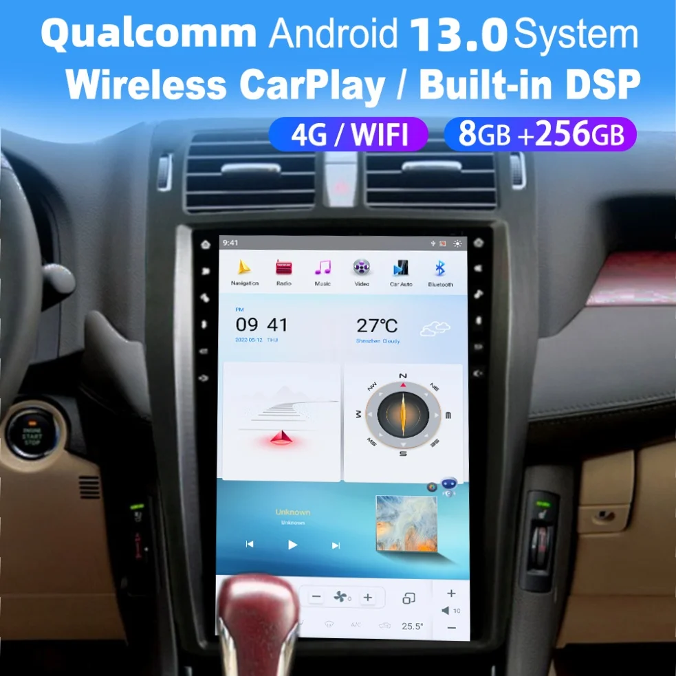13.6'' Qualcomm 8 core For Toyota Crown 2013+ Car Radio Multimedia Player Android 13.0 Auto GPS Navi Wireless Carplay Head Unit
