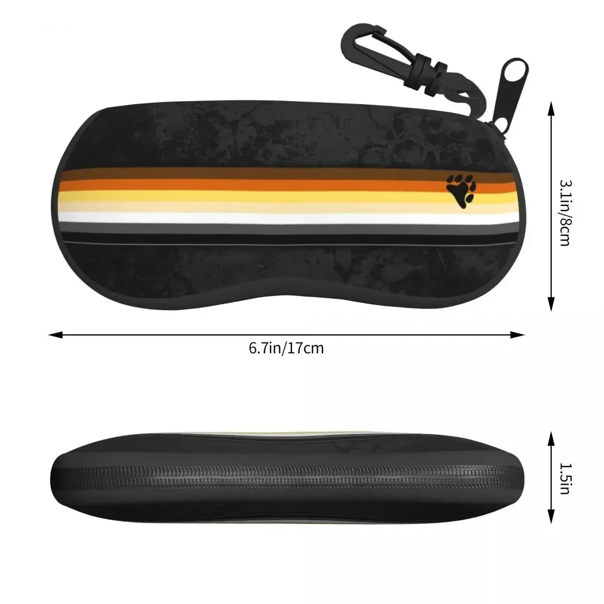 Distressed Gay Bear Pride Flag Stripe Eyeglass Glasses Case Women Men Soft LGBT GLBT Lesbian Sunglasses Protective Pouch