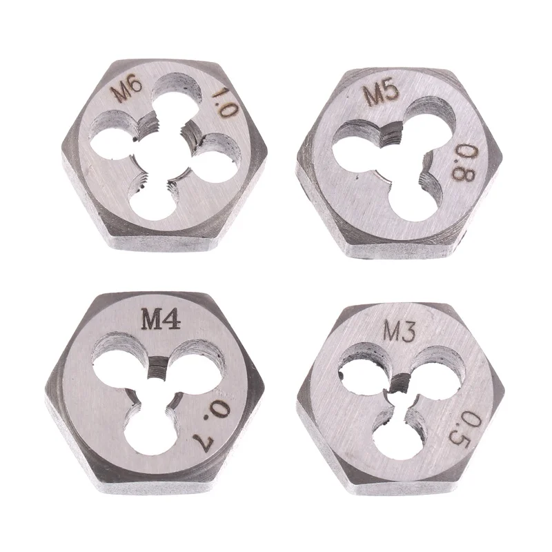 **1PC Metric Thread Hexagon Die Hex Cutting Threads Screw Hexagonal Dies M3*0.5 M4*0.7 M5*0.8 M6*1.0 Hand Thread Dies