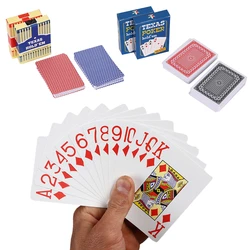 55PCS New Deck of Cards PVC Scrub Waterproof Playing Cards, Big Character Plastic Texas Hold'em Poker Set In Case Table Game
