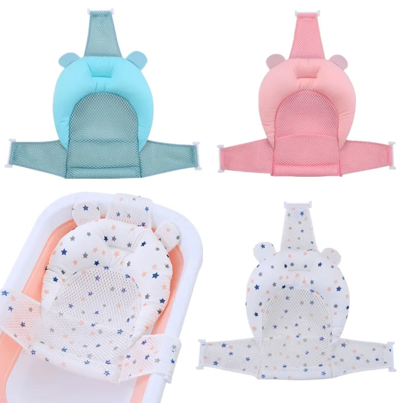 New Upgrade Quick Dry Baby Bathtub Cushion Anti-slip Baby Bath Pad Newborn Bath Tub Shower Head and Back Support Seat Mat