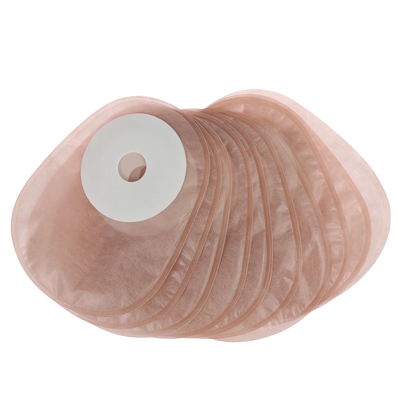 10 buah Ostomy sekali pakai, kantong tunggal yang dapat dikeringkan, kantung kolostomi satu sistem