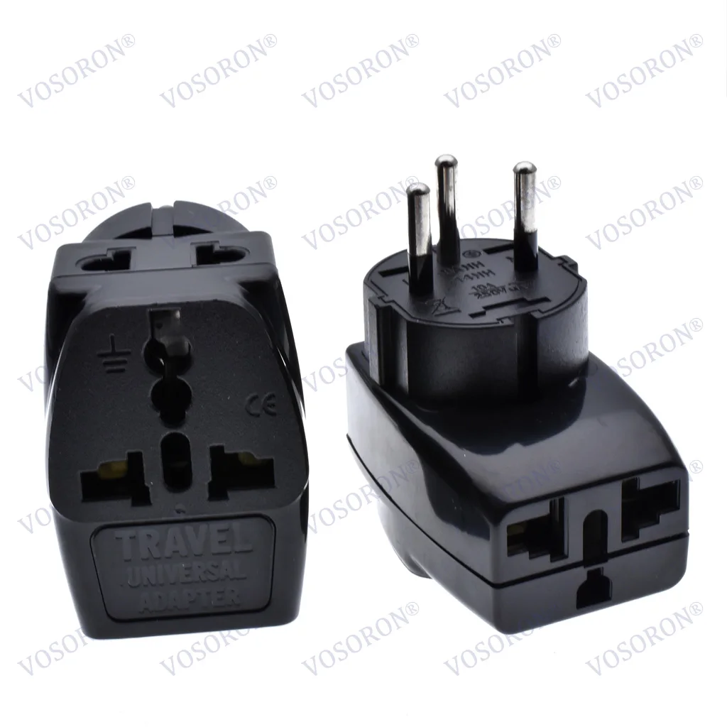 ISRAEL Travel Adapter 3 Way Outlet Power Plug Change AU/ US/EU/UK to Israeli 3 Pin Grounded Plug Adaptor  10A 250V