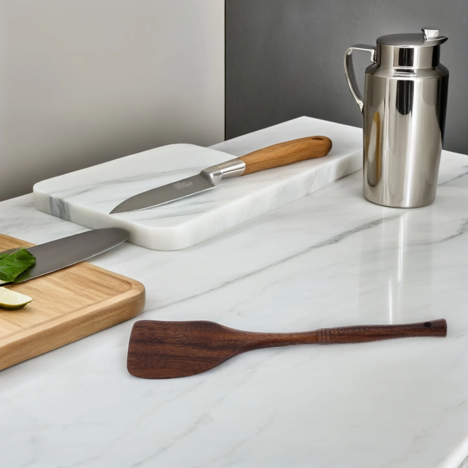 

Long Handle Wooden Turner Heat Resistant Non-Stick Flat Cooking Utensil For Wok Stir Fry Frying Large Size Kitchen Tool Wood