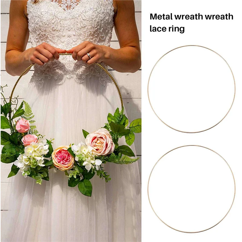 

ABYN-30 Pack 10 Inch Metal Floral Hoop Wreath Gold Hoop Rings For DIY Wreath, Dream Catcher And Wall Hanging Crafts