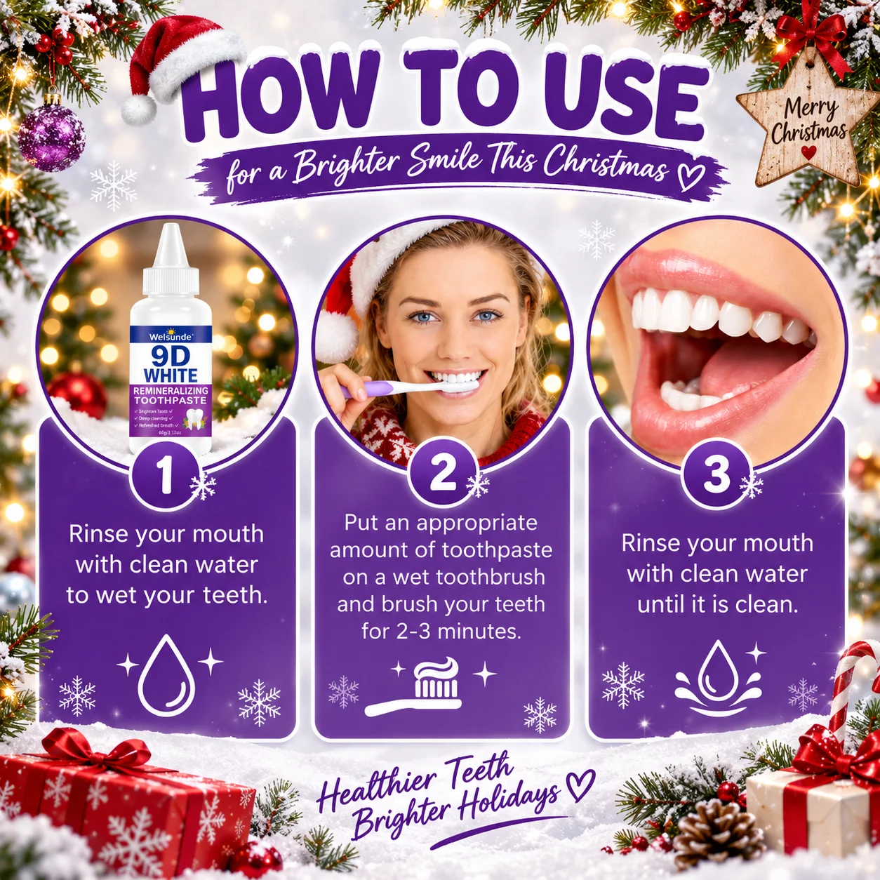 2PCS Whitening Toothpaste for Deep Cleaning & Brighter Smile, Purple Remineralizing Hydroxyapatite Toothpaste, European Formula with Minty Fresh Breath, Gentle on Gums, Travel-Size 60g*2, Ideal Oral Hygiene Gift for Women & Men, Local Warehouses