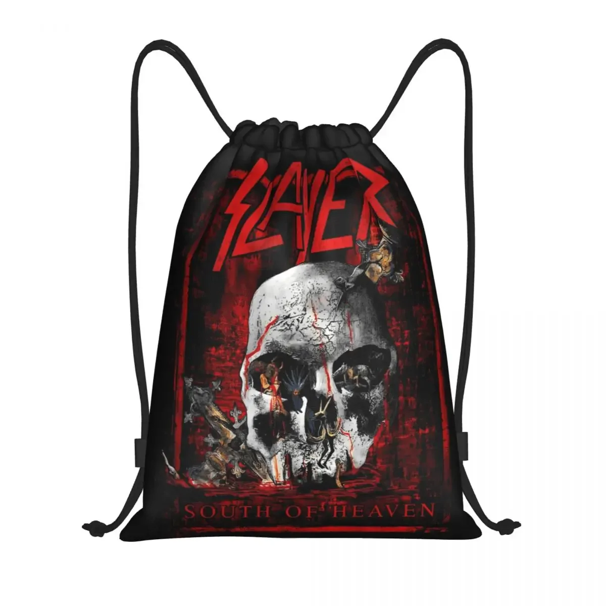 

Custom Slayers Thrash Metal Band Drawstring Backpack Bags Men Women Lightweight Gym Sports Sackpack Sacks for Shopping