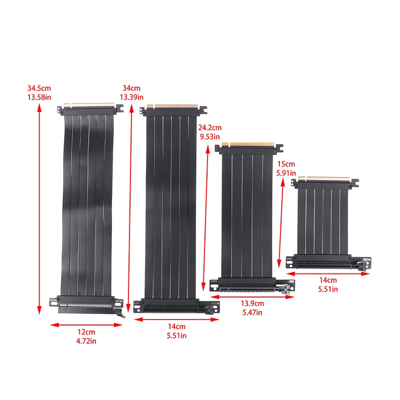 Full Speed PCIE 3.0 4.0 16x Riser Cable Graphics Card Extension Cable PCIE Express GPU Expansion Card Riser Shielded Extender