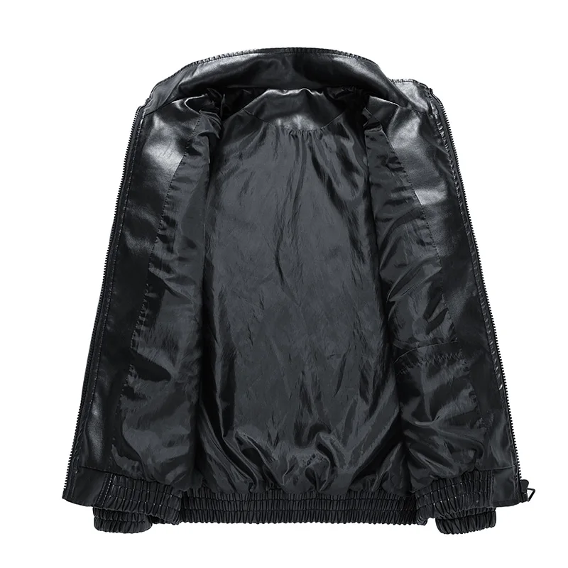 Autumn Embroidery Motorcycle Leather Jacket Men Casual Vintage Overcoat Biker PU Leather Streetwear Zipper Bomber Jackets Male