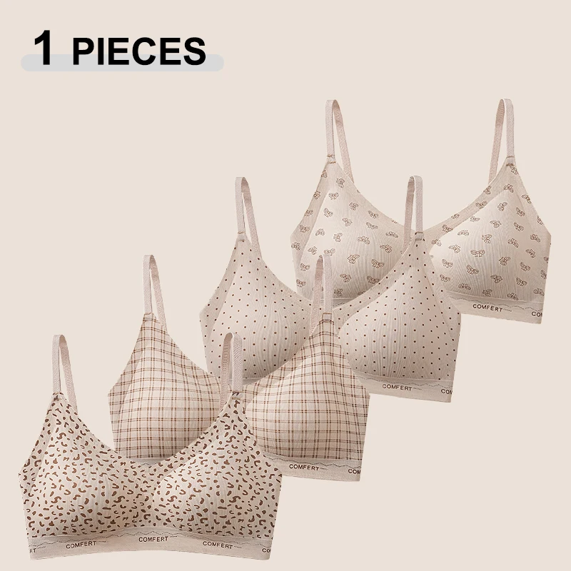 Damen-BH mit Leopardenmuster und Schleife, nahtlos, gerafft, Anti-Sagging, sexy Hot-Girl-Bralette, ohne Bügel, atmungsaktiver BH