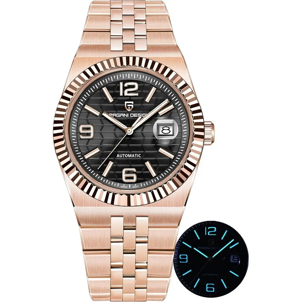 

Мужские автоматические механические часы CEYADG Design, сапфировое стекло 40 мм, нержавеющая сталь 316L, водонепроницаемость 100 м, светящийся дисплей даты