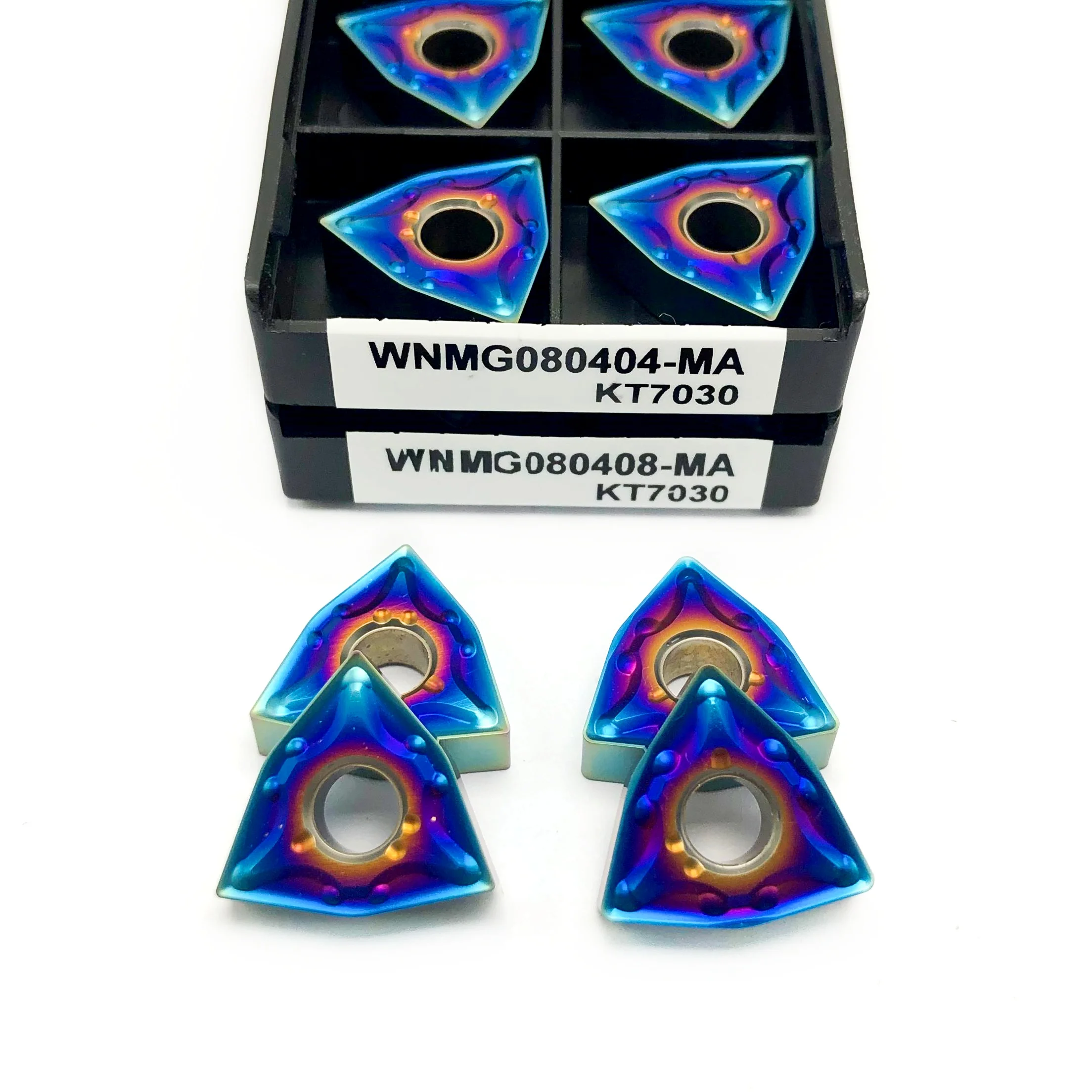 Lâmina de torneamento externo de liga dura, WNMG080404 MA KT7030 WNMG080408 MA KT7030 Ferramenta de Torno CNC, 100% Original