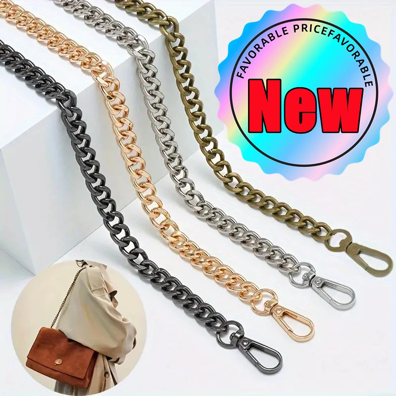 120/40cm Metal Bag Chain Replacement Parts Accessories for Hand-Woven Shoulder Handbag DIY Handmade Tools Detachable Straps Gift