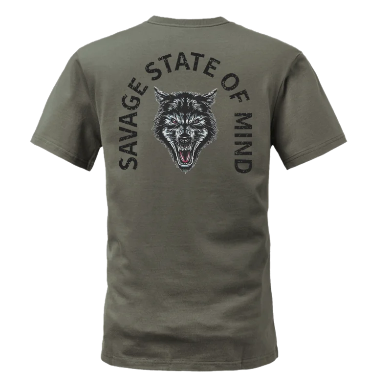 2024 Extra Large Tactical Defense Personalized SAVAGE Wolf Head Printed Pure Cotton T-shirt New Summer Fitness Short Sleeves