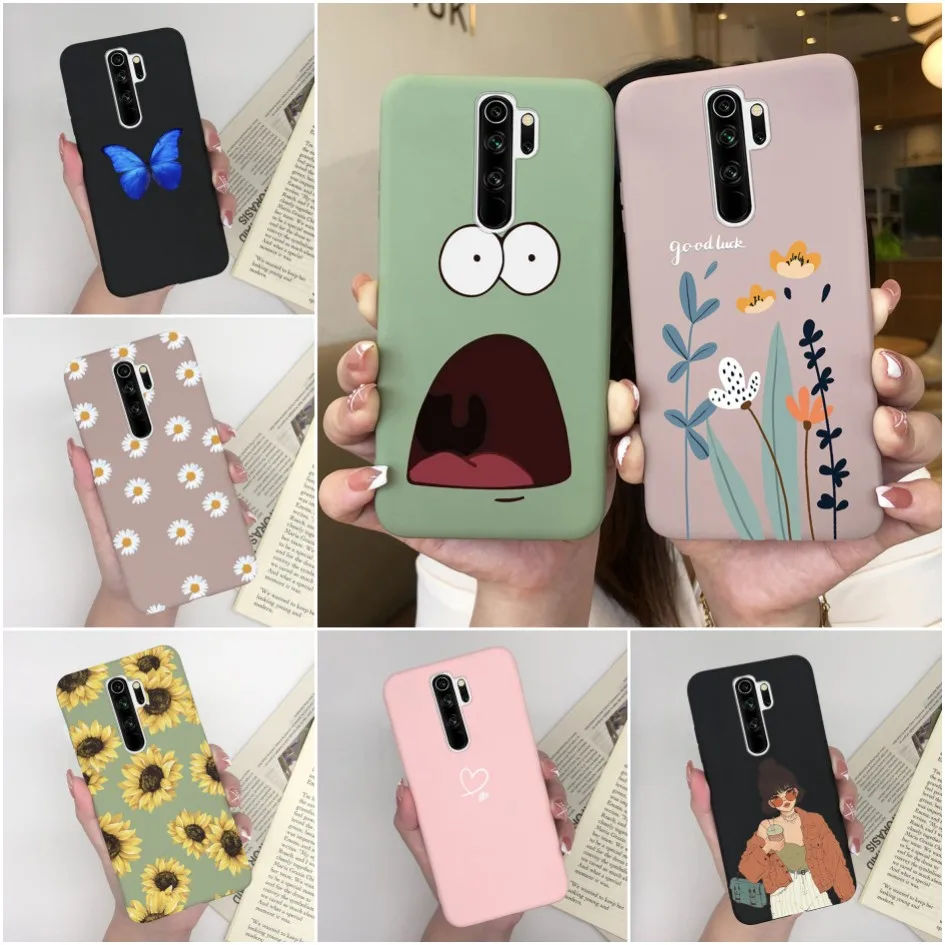 Case For Xiaomi Redmi Note 8 Pro 8T Sunflower Cute Girl Butterfly TPU Cover Coque For Redmi note8 note8t 8pro note 8t 8 pro Case